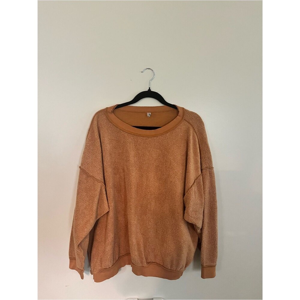 Free People Cozy Caramel Sherpa Pullover